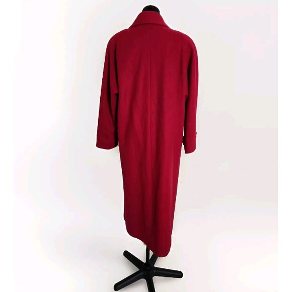 Vintage Jones NY Oversized Full Lenght Wool Overcoat Raspberry No Size Tag EUC - Picture 3 of 8